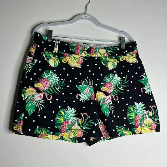 Crown & Ivy Caroline Shorts for Women | Black with polka dots tropical print |10 - Picture 1 of 6